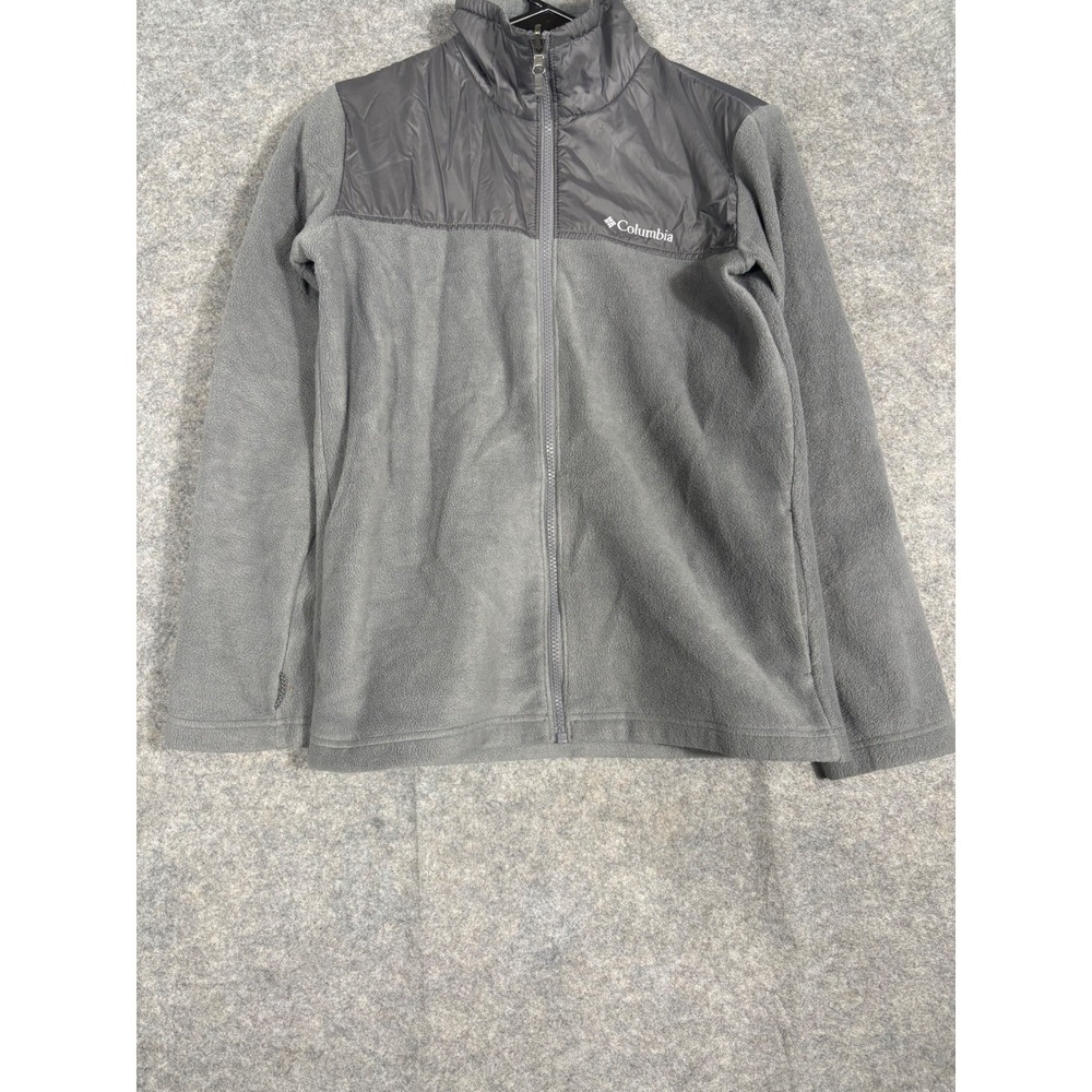 Columbia Fleece Jacket Women Size L Gray Interchange Zip Up Outdoor Hiking